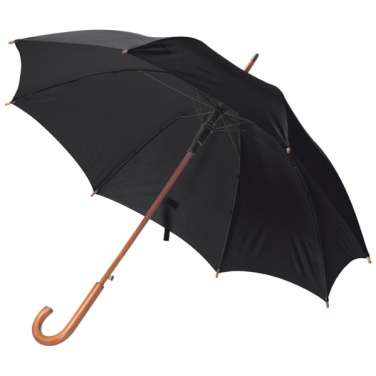 Logo trade promotional gift photo of: Wooden automatic umbrella NANCY