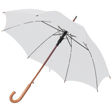 Logo trade advertising products image of: Wooden automatic umbrella NANCY