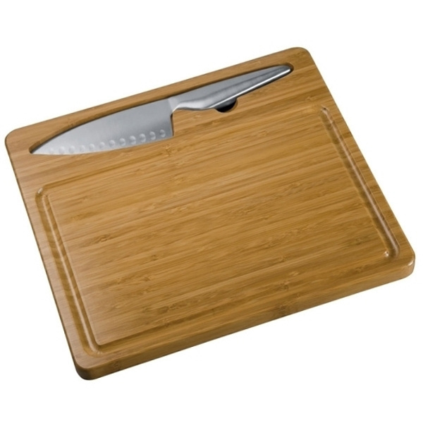Logo trade advertising products image of: Cutting board with knife MANTOVA
