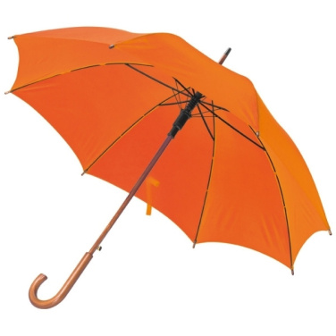 Logo trade promotional giveaways image of: Wooden automatic umbrella NANCY