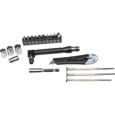 Logo trade promotional merchandise photo of: 22-piece tool set BERINGEN