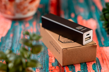 Logo trade business gifts image of: Metal power bank PORT HOPE 2200mAh