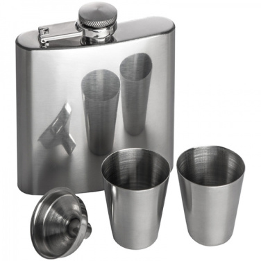 Logotrade promotional product image of: Hip flask with 2 shot glasses SANDVIKEN 170 ml