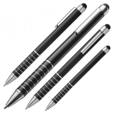 Logo trade promotional merchandise image of: Metal ballpen with touch pen LUEBO