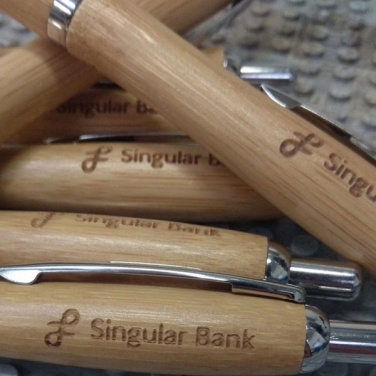 Logo trade promotional products image of: Wooden ballpen BRENTWOOD