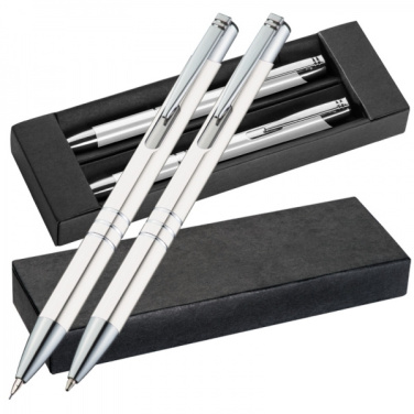 Logo trade corporate gifts picture of: Metal writing set CLAREMONT