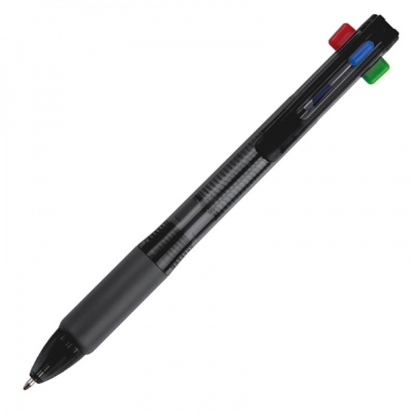 Logo trade promotional merchandise image of: Plastic ballpen 4in1 NEAPEL