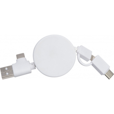 Logo trade promotional giveaways image of: Bamboo charging cable GRONINGEN