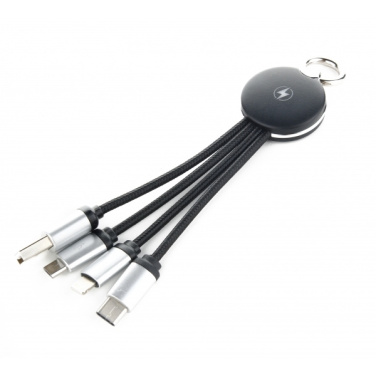 Logotrade corporate gift image of: 3in1 cable with enlighted logo for engraving, RXD-368