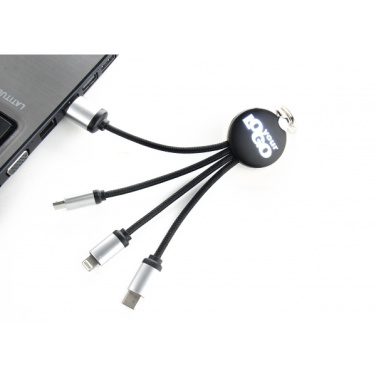 Logotrade promotional products photo of: 3in1 cable with enlighted logo for engraving, RXD-368