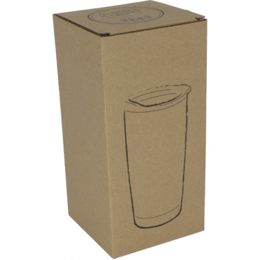 Logotrade promotional product image of: Stainless steel mug with wooden look COSTA RICA 550 ml