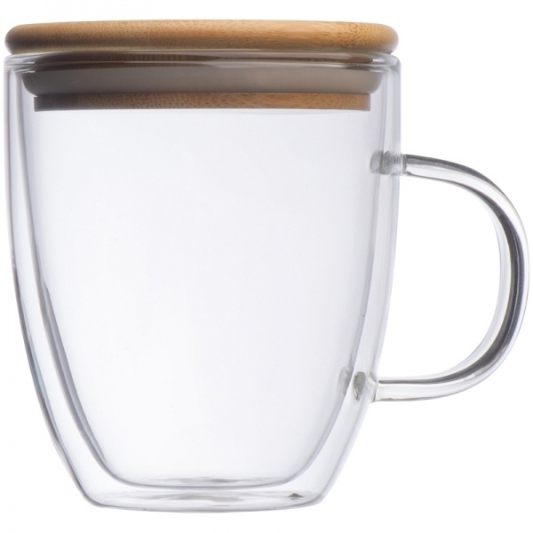 Logo trade promotional merchandise image of: Double-walled glass cup GERTHE 350 ml
