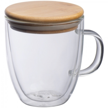 Logo trade corporate gifts picture of: Double-walled glass cup GERTHE 350 ml