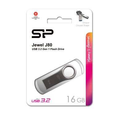 Logotrade promotional product picture of: Pendrive 3.0 Silicon Power JEWEL J80 TITANIUM 16GB