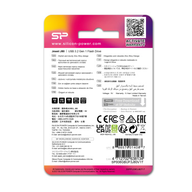 Logotrade corporate gift image of: Pendrive 3.0 Silicon Power JEWEL J80 TITANIUM 16GB