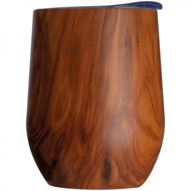 Logo trade promotional giveaways picture of: Stainless steel mug with wooden look BRIGHTON 380 ml