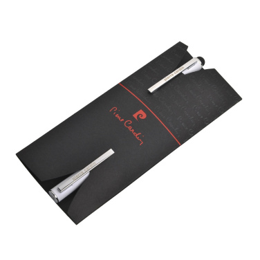 Logo trade promotional products image of: Writing set ballpoint pen & roller soft touch CLAUDIE