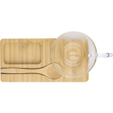 Logo trade promotional gift photo of: Tray with cup and spoon FORMOSA 150 ml