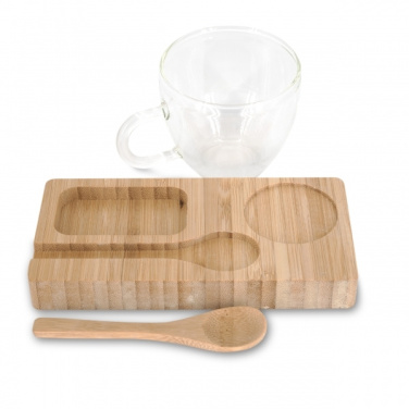 Logo trade promotional products picture of: Tray with cup and spoon FORMOSA 150 ml