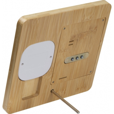 Logotrade promotional item image of: Bamboo weather station GRANADA