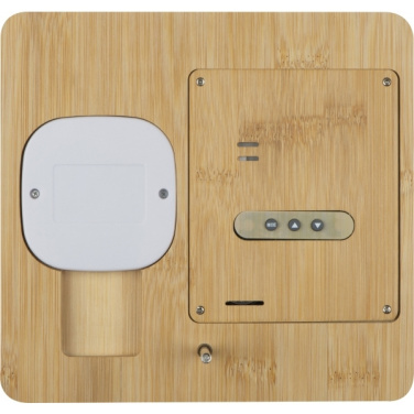 Logo trade promotional merchandise image of: Bamboo weather station GRANADA