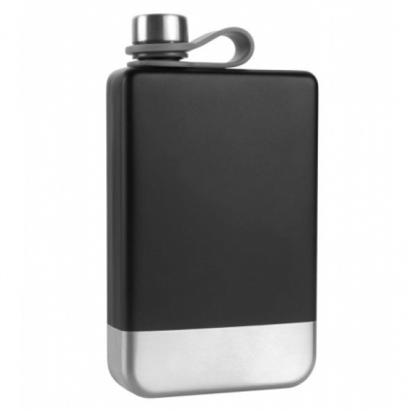 Logo trade advertising products image of: Hip flask HALTI Schwarzwolf