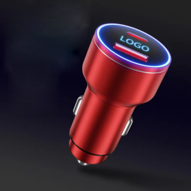 Logo trade corporate gifts image of: Car charger with enlighted logo for engraving