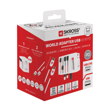 Logotrade promotional gift picture of: SKROSS World Travel Adapter MUV 65W PD with USB C Cable