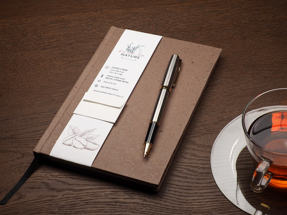 Logotrade business gifts photo of: Recycled Coffee Notebook 209733900