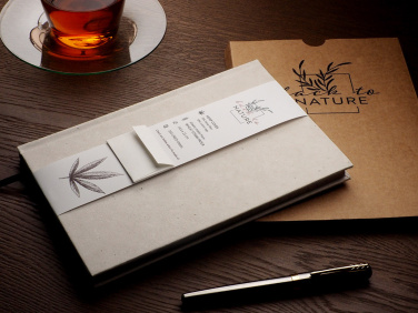 Logo trade promotional merchandise image of: Recycled Hemp Notebook 209734300