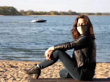 Logotrade promotional giveaway picture of: MARS PRO cotton mask (size M) with pocket and HEPA filter 1380165