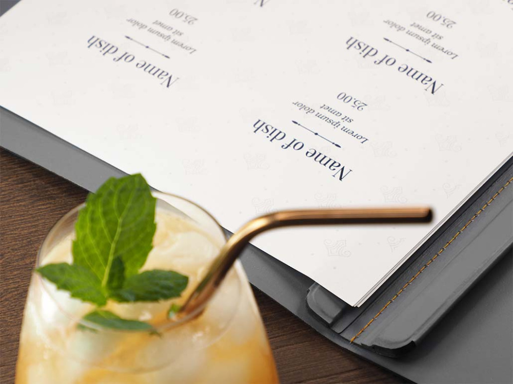 Logo trade advertising products image of: Menu cover 1596094
