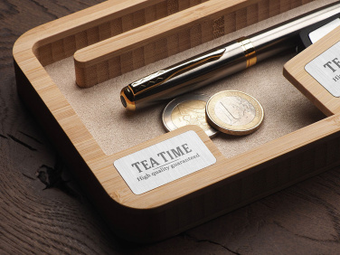 Logo trade promotional giveaways image of: Wooden desk organiser 1818292