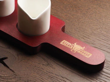 Logo trade promotional merchandise image of: Wooden 3 Shot Serving Board 1863121