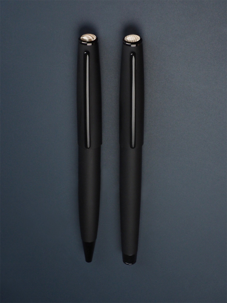 Logo trade promotional products image of: Striped Flint Pen set 1284036