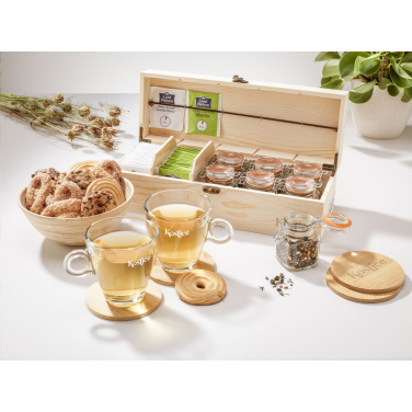 Logo trade promotional gifts picture of: Bamboo Coaster Set