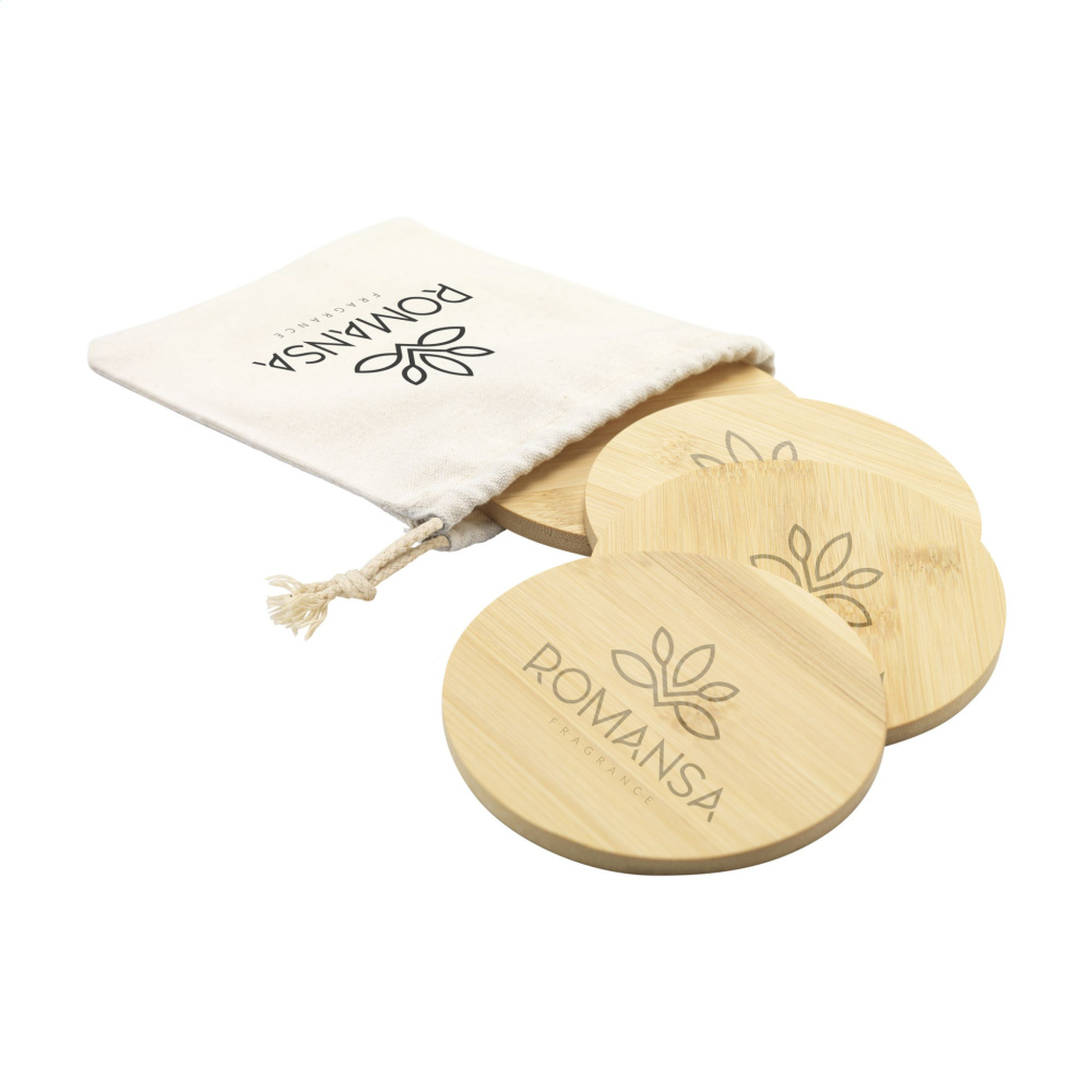 Logotrade promotional gift image of: Bamboo Coaster Set
