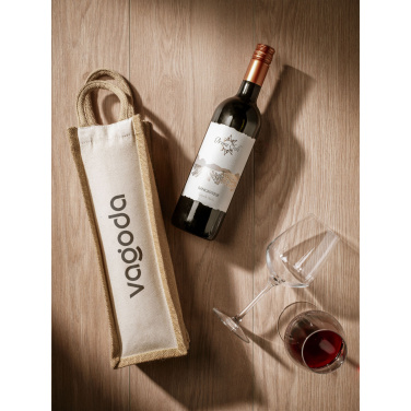 Logo trade promotional giveaway photo of: Jute Canvas Wine Bag