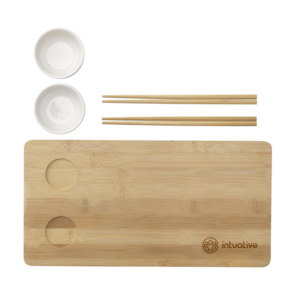 Logotrade promotional giveaway picture of: Temaki Bamboo Sushi Tray gift set