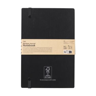 Logotrade corporate gift image of: Bamboo Journal Naked Spine Paper Notebook Black A5