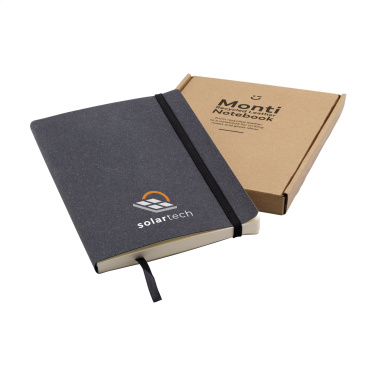 Logo trade advertising products picture of: Monti Recycled Leather - Paper Notebook A5