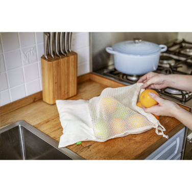 Logo trade promotional giveaways image of: Natura Organic GOTS Mesh Bag (120 g/m²) fruit bag