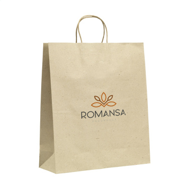 Logo trade promotional merchandise image of: Leaf It Bag recycled grass paper (120 g/m²) XL