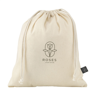 Logo trade promotional products picture of: Gift Pouch Natural GRS Recycled Cotton (150 g/m²) M