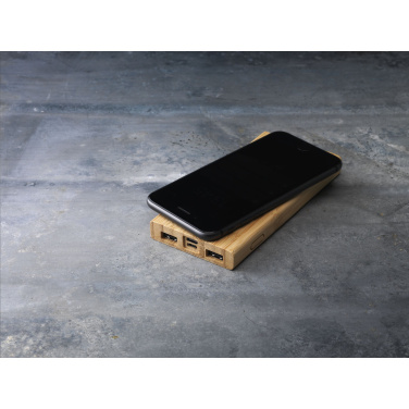 Logotrade promotional giveaways photo of: Bamboo 8000 Wireless Powerbank wireless charger