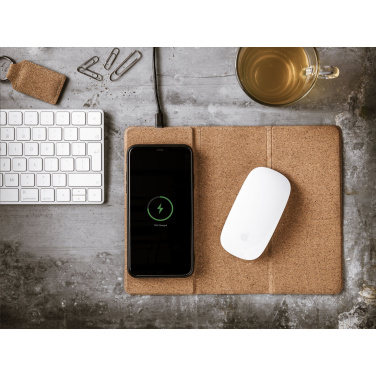 Logotrade promotional product picture of: Cork Wireless Charging Mousepad