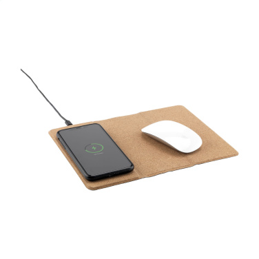 Logo trade promotional gifts picture of: Cork Wireless Charging Mousepad