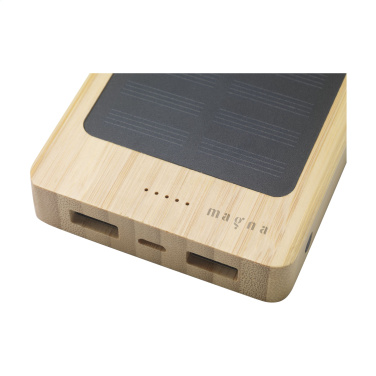 Logo trade business gifts image of: Solar Powerbank 8000+ Wireless Charger