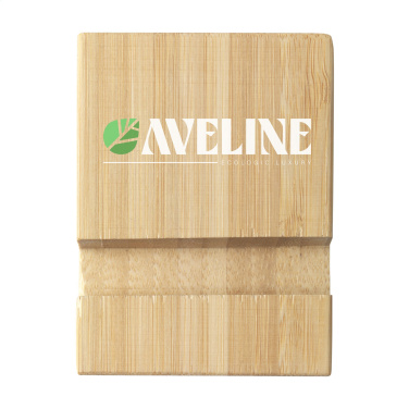 Logo trade promotional products image of: Supporto Bamboo phone stand