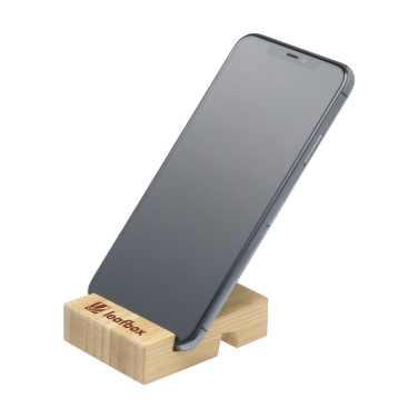Logo trade promotional gifts picture of: Supporto Bamboo phone stand